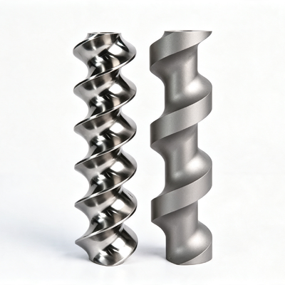 Elemen Sekrup Pencampur Peleburan BUSS Twin Extruder Parts Untuk Produksi Makanan Mengembang