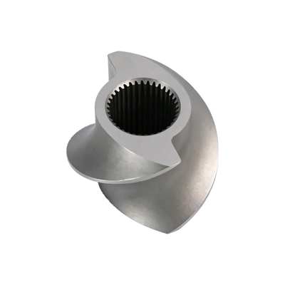 Bon prix Éléments de vis extrudeuse jumelle SKD11 sablée pour extrudeuse d'aliments soufflés, pièces d'usure en ligne